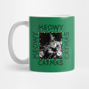 Meowy Catmas - Cat Holiday Lights Mug